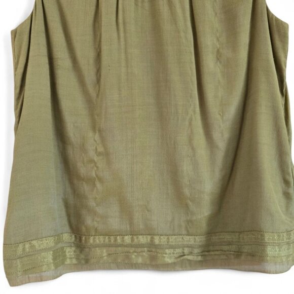 Coldwater Creek Womens Sleeveless Rayon Tank Top Keyhole Back Olive Green Size M - Picture 5 of 8